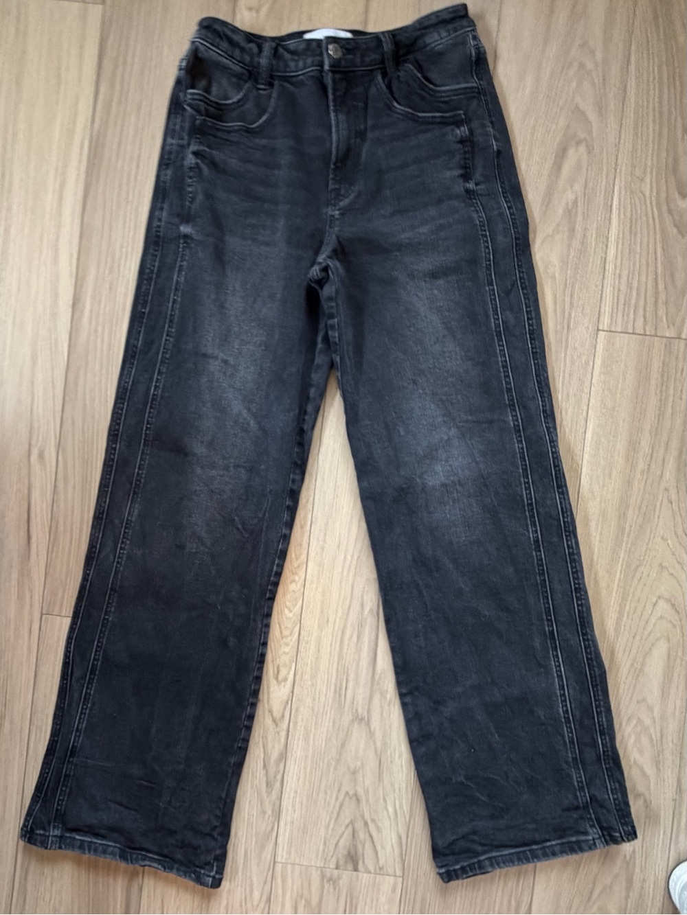 Vervet Black Wide-Leg Jeans Double Leg Seam stretch Sz 27